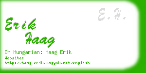 erik haag business card